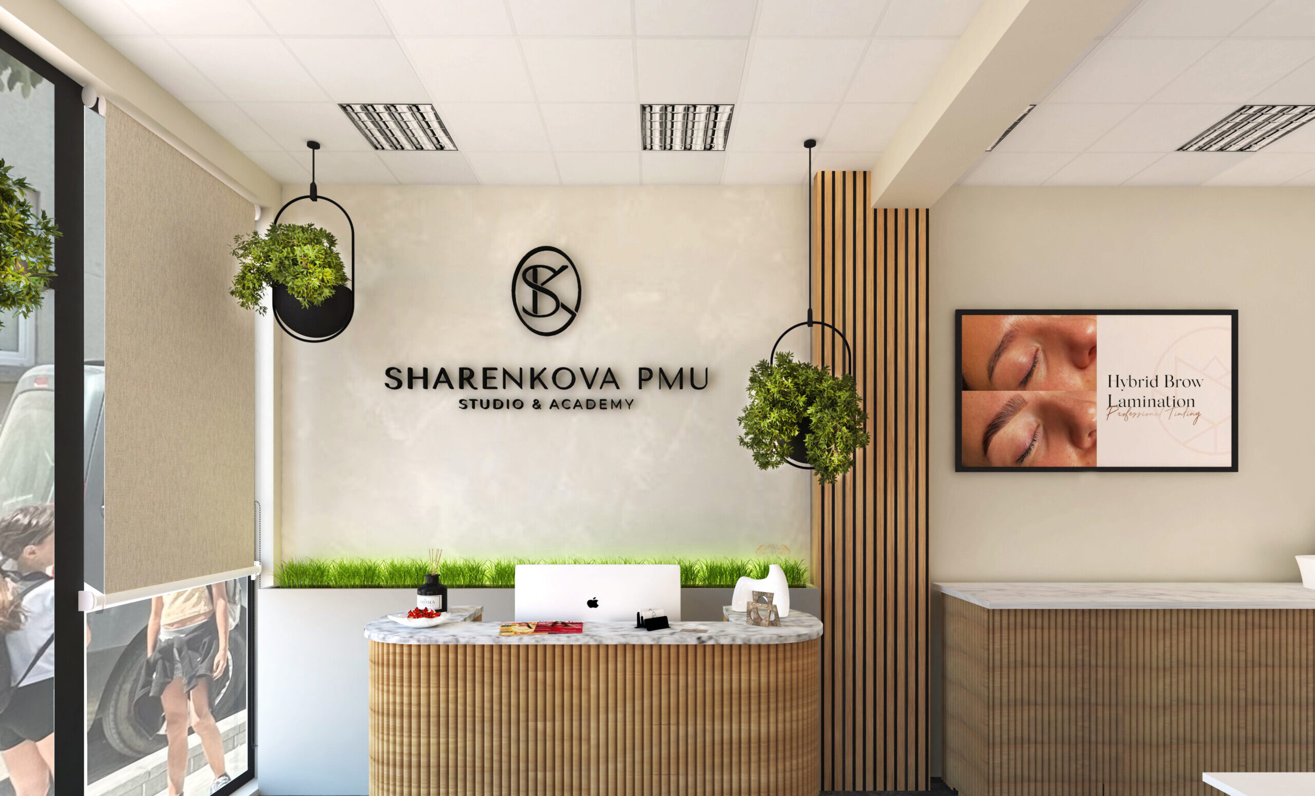 Интериорен проект студио за красота и академия